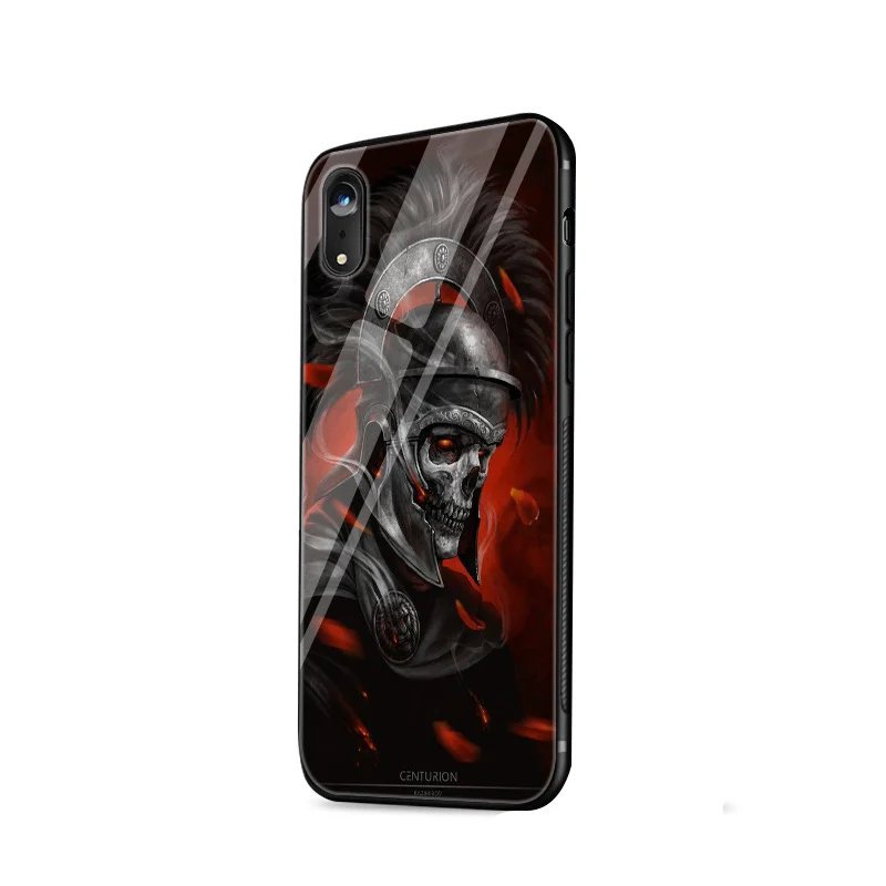 Desxz Grim Reaper Череп Скелет Роскошный чехол стекло для iPhone 5 5S SE 6 6s 7 8 Plus X XS Max XR Защитная крышка