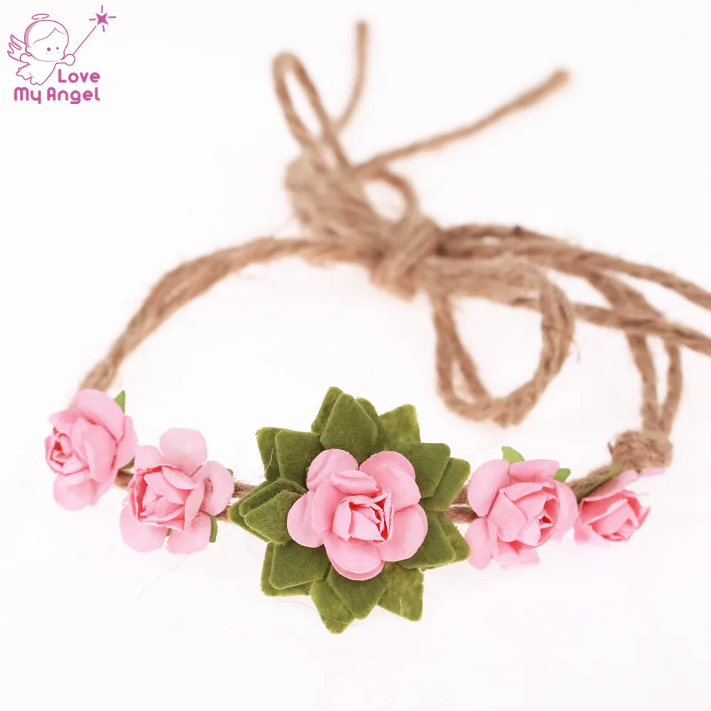 Шикарная повязка на голову с розовым цветком для девушек Женская бумажным