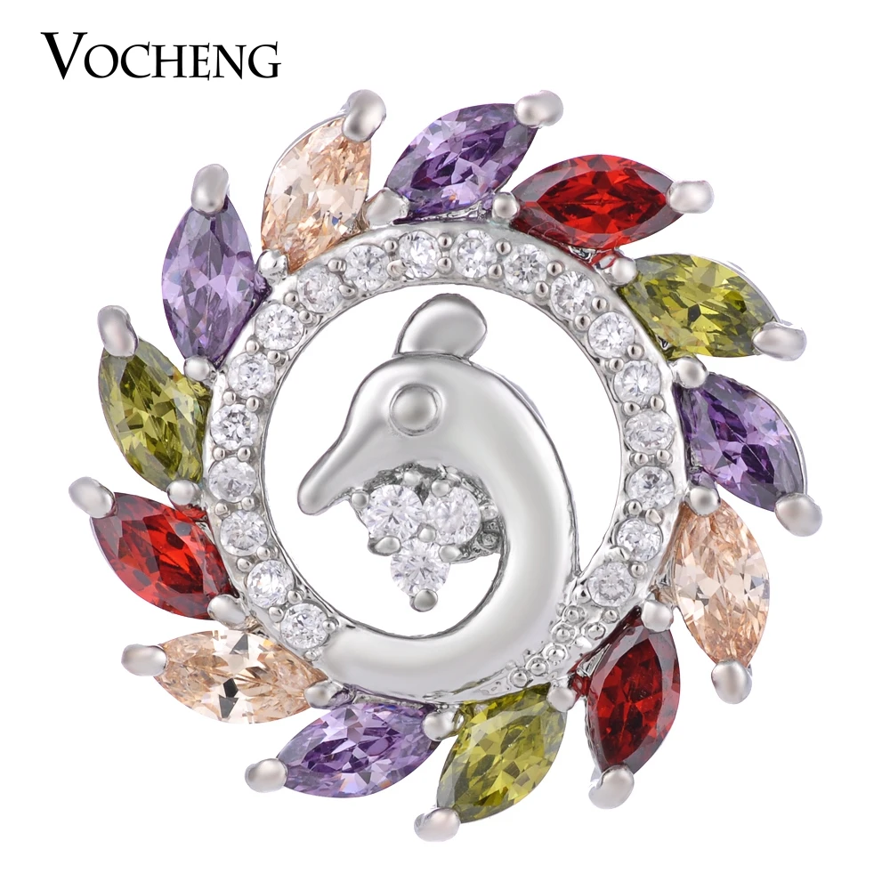 

CZ камень Vocheng Имбирные украшения 4 цвета Bling Dolphin латунный материал 18 мм Роскошные сменные украшения Vn-1278