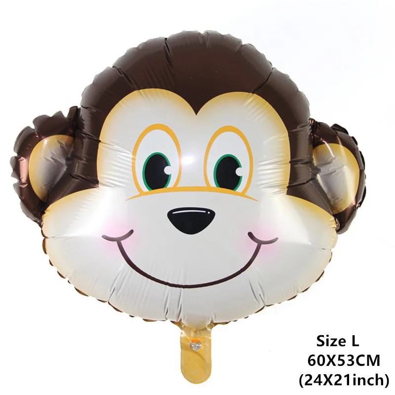 Large Size Monkey 6 шт для вечеринки в стиле сафари тематические воздушные шарики в форме животных джунгли вечерние шары надувные из фольги воздушный комплект детский день рождения украшения балон - Цвет: Large Size Monkey