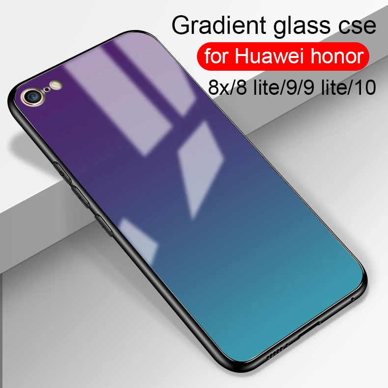 Чехол из градиентного стекла для honor 10 9 lite 8 8x чехол hawawi honer light bumper copue 8x8 x shell honor10 |