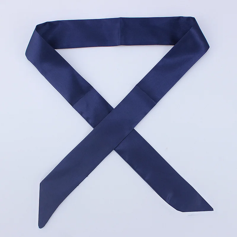D71 Navy blue 30 цветов, женский шарф, модный однотонный шарф, узкая маленькая лента на голову, шарф с ручкой для волос, роскошный брендовый декоративный галстук - Цвет: D71 Navy blue