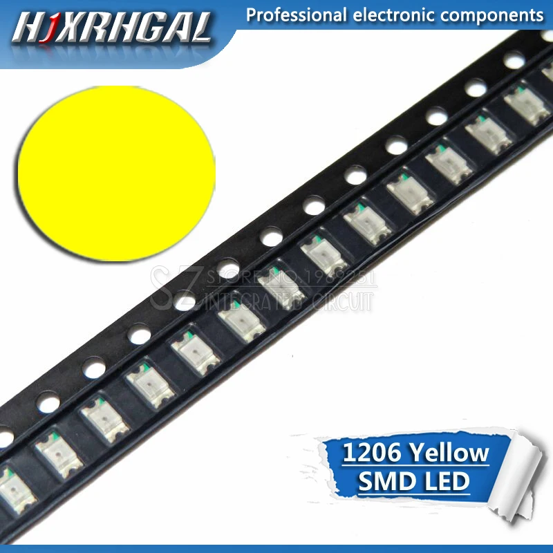 100 шт Желтый 1206 SMD светодиодные диоды свет новый и оригинальный hjxrhgal|Диоды| |