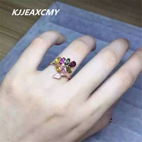 kjjeaxcmy s925 silver natural tourmaline rings inlaid jewelry