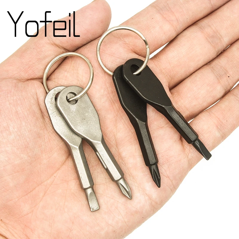 

Pocket Keychain Multitool Key-Shaped Precision Cast Steel Mini Slotted Phillips Screwdriver Edc Multifunction Backpack Accessor