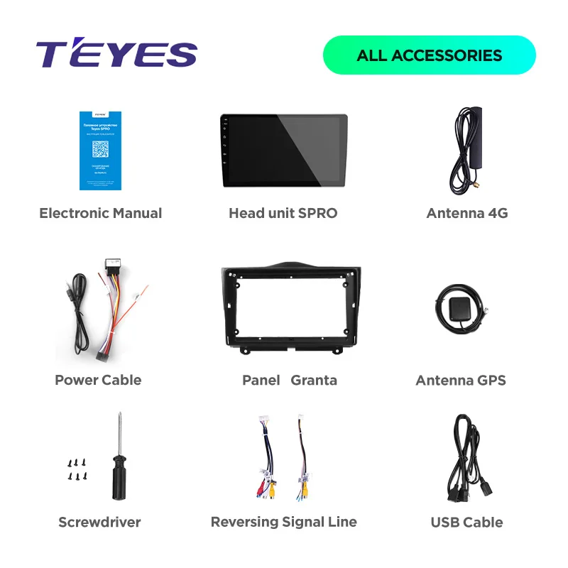 TEYES SPRO Штатная магнитола For Лада ВАЗ Гранта Кросс For LADA Granta Cross Android 8.1, до 8-ЯДЕР, до 4+ 64ГБ 32EQ+ DSP 2DIN автомагнитола 2 DIN DVD GPS мультимедиа автомобиля головное устройство