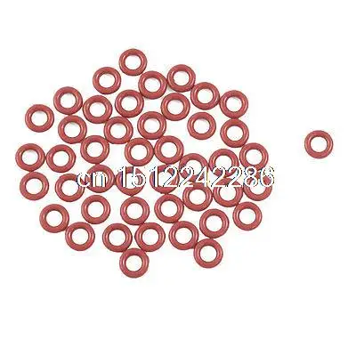 

50 Pcs 10mm OD 2.5mm Thickness Dark Red Silicone O Ring Oil Seal Gasket