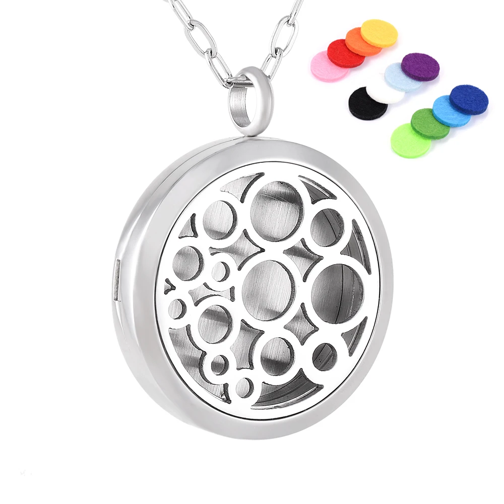 

Memory House Jewelry Aromatherapy Essential Oil Diffuser Necklace Locket Pendant with 24" Chain + 12 Refill Pads