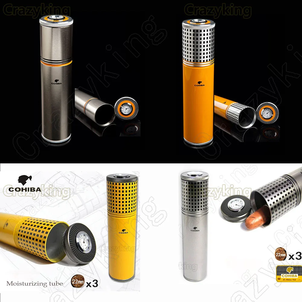 Гаджеты COHIBA дорожный держатель для сигар из алюминиевого сплава банка хьюмидор с