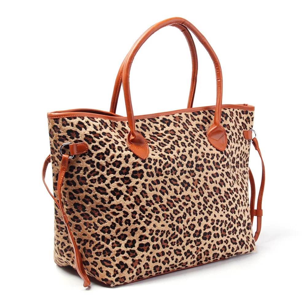Короткий мех Материал Leopard сумка Cheetah женские сумки с ПУ ручка DOM369 | Багаж и