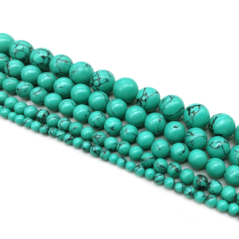 Круглый шар Howlite зеленая бирюза из синтетического камня 4/6/8/10/12 мм бусины россыпью