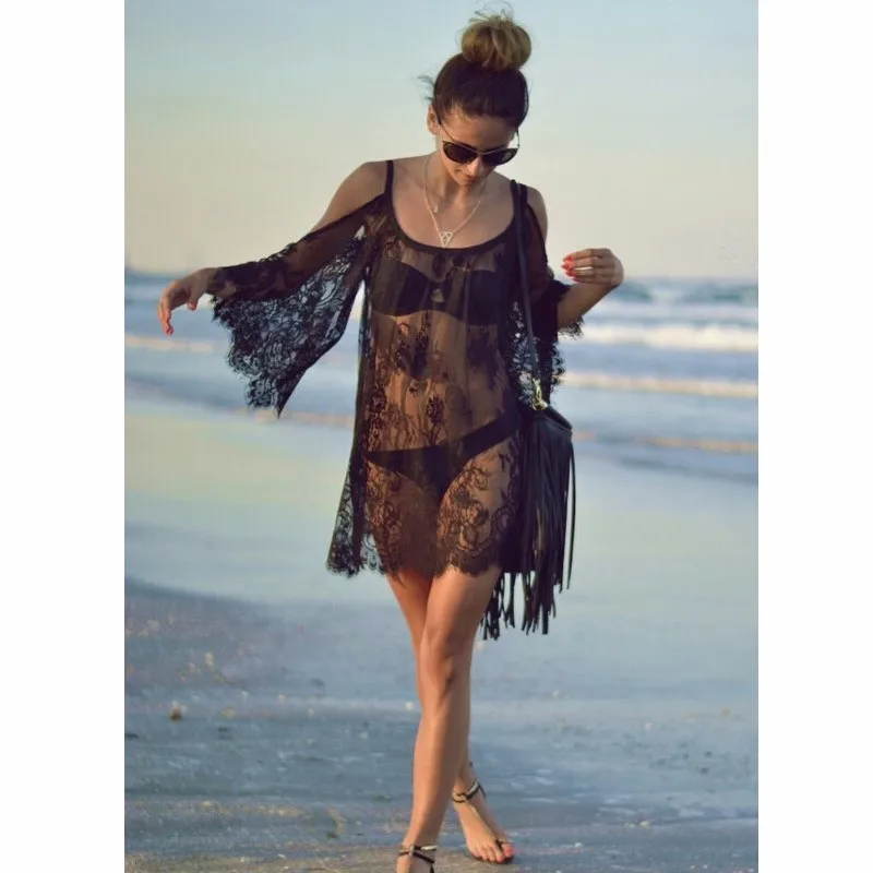 Пляжное прозрачное сексуальное нижнее белье горячее кружевное платье без