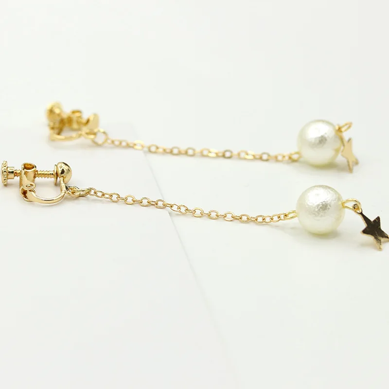 Длинные висячие серьги для женщин имитация жемчуга ювелирные изделия из золота