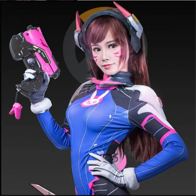 Игра Dva косплэй костюм Zentai комбинезон гарнитура пистолет парик боди для рождественской вечеринки Хэллоуин для детей для женщин