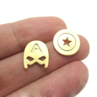 stud earrings captain america mask and shield shaped super heroes earring for women jewelry girl couple bijoux