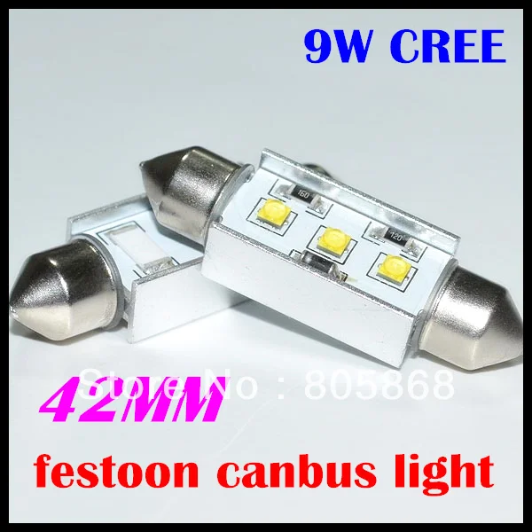 2шт 31 мм 36 39 C5W festoon 9 Вт cree chips светодиодный Festoon CANBUS без ошибок автомобильный