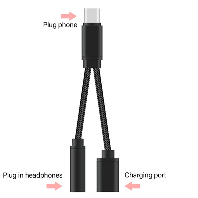 Кабель-адаптер для наушников type-C-3,5 мм для Xiaomi mi 6/note 3/mi x 2 2 в 1 usb type C-3,5 AUX аудио разъем адаптер для зарядного устройства