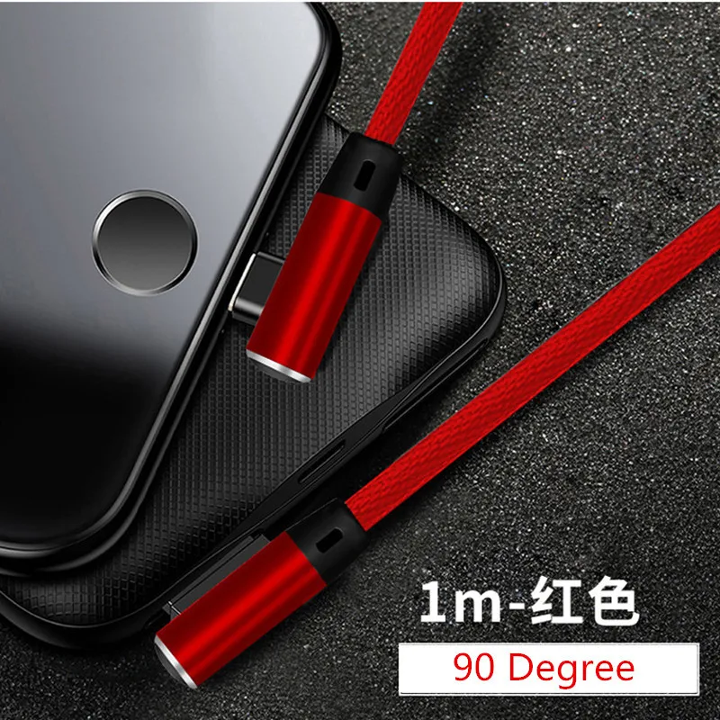 1 м нейлоновые шнуры 90 градусов Тип C USB быстрое зарядное устройство для huawei Mate 20 pro