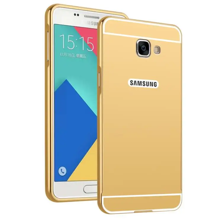 Покрытие Зеркало для Samsung Galaxy A7 2017 чехол Алюминиевый металлический + PC задняя