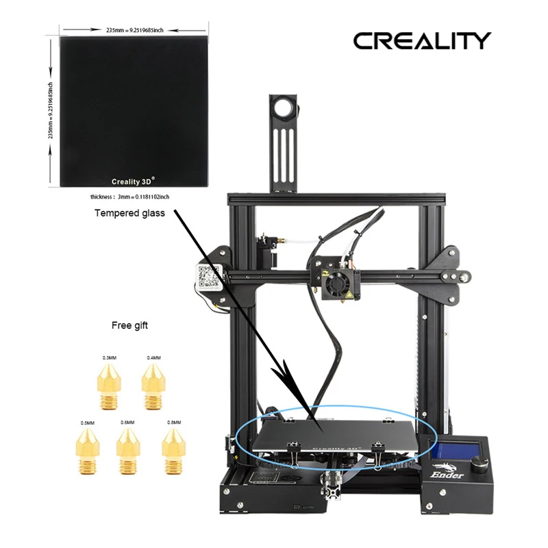 CREALITY 3D Новый Ender-3X принтер набор металлическая рамка Добавить стеклянную