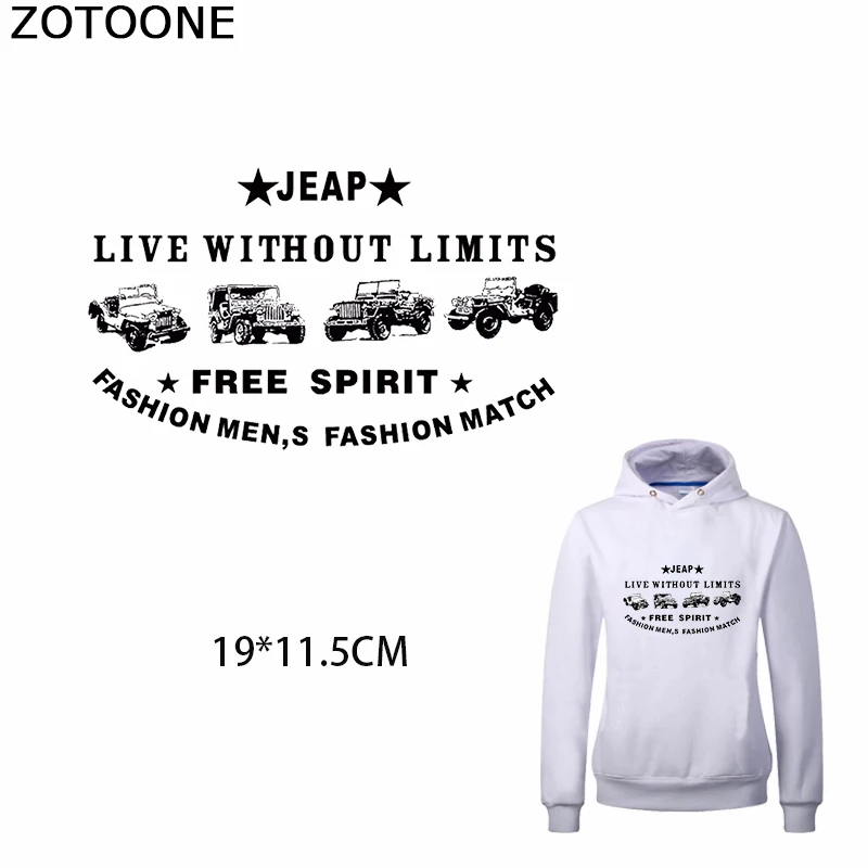 Нашивки ZOTOONE с надписью Free Spirit для одежды нашивка Jeap Термотрансферная аппликация