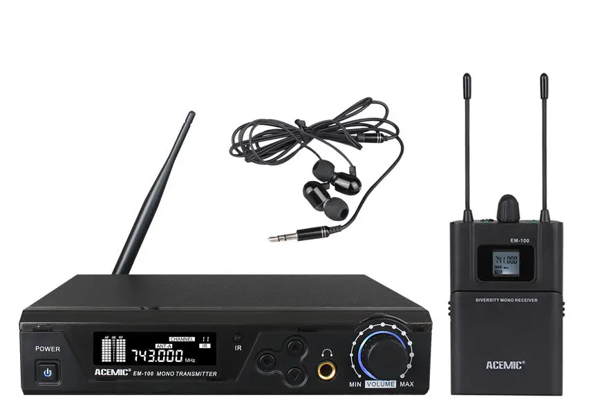 Acemic 100 м UHF Беспроводной микрофон в ухо Мониторы Системы для про