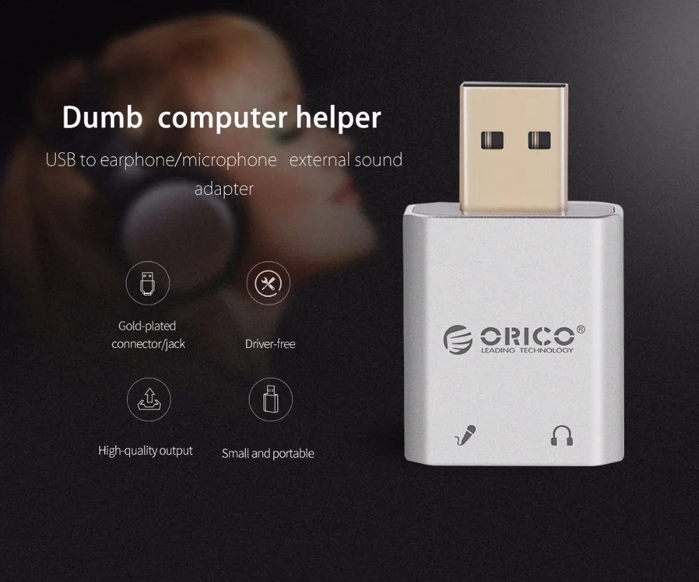 ORICO внешний USB разъем для звуковой карты 3,5 мм мини кабель адаптер стерео микрофон динамик гарнитура аудио для ПК ноутбук концентратор USB
