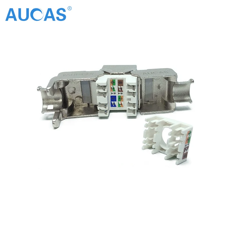 AUCAS 24 шт. Keystone Cat5e RJ45 Экранированный FTP модуль из цинкового сплава модульная вилка