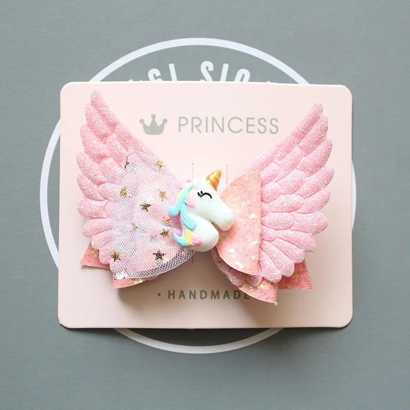 10 шт./лот заколки для волос в виде блестящего войлока с бантом милые двухслойные