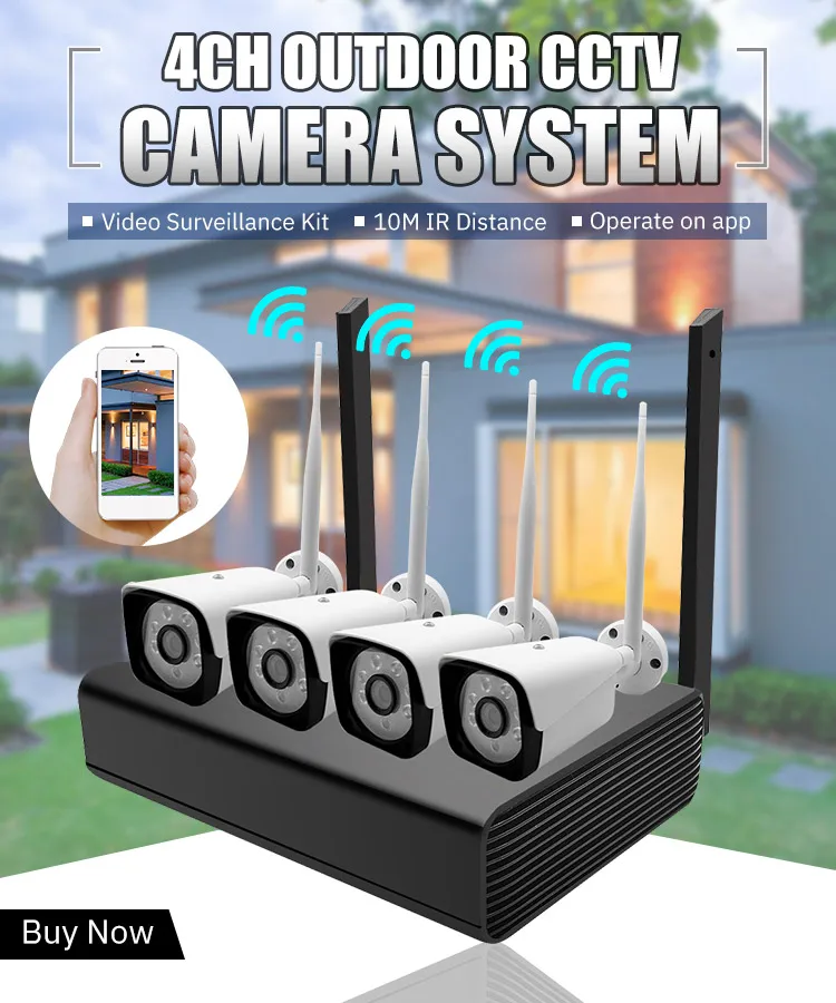 4-канальная система видеонаблюдения 1080P HD AHD CCTV DVR 4 шт. ИК камера безопасности беспроводная WiFi камера видеонаблюдения Комплект Открытый водонепроницаемый домашний