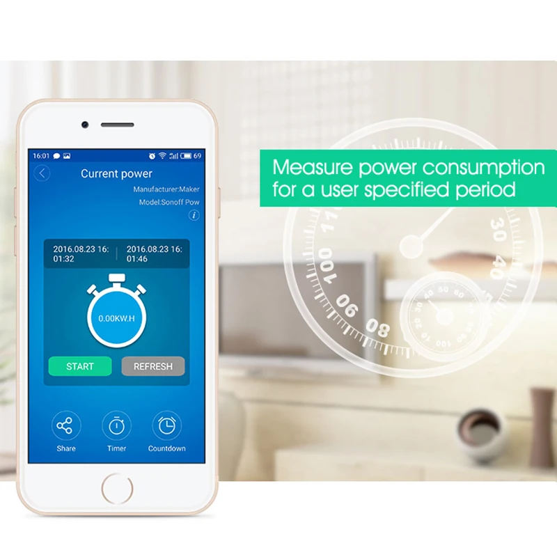 Sonoff Pow Smart переключатель Wi Fi контроллер с реальным временем мощность измерения
