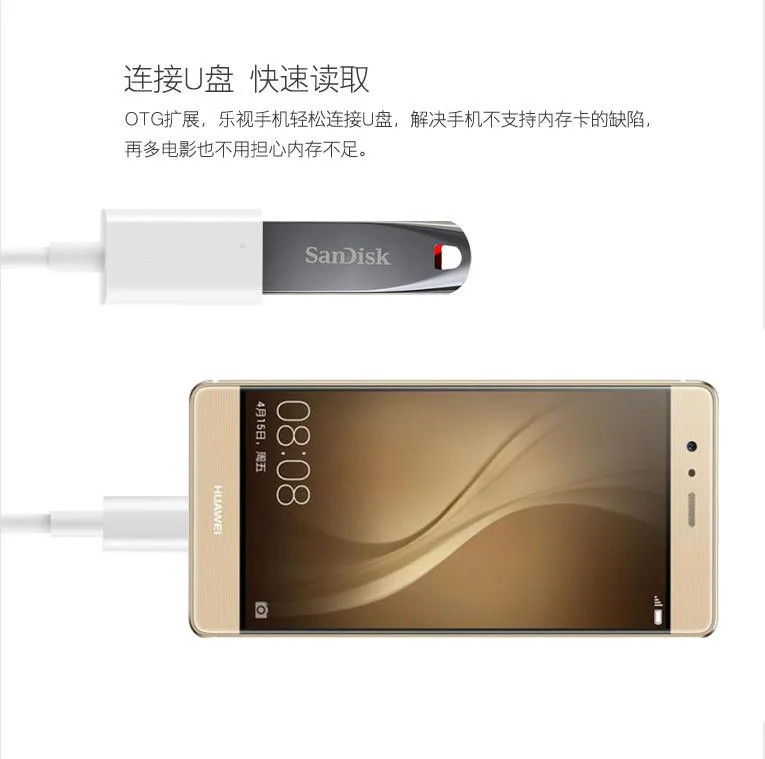 Для преобразования линии Типа C включите OTG кабель для передачи данных USB адаптер