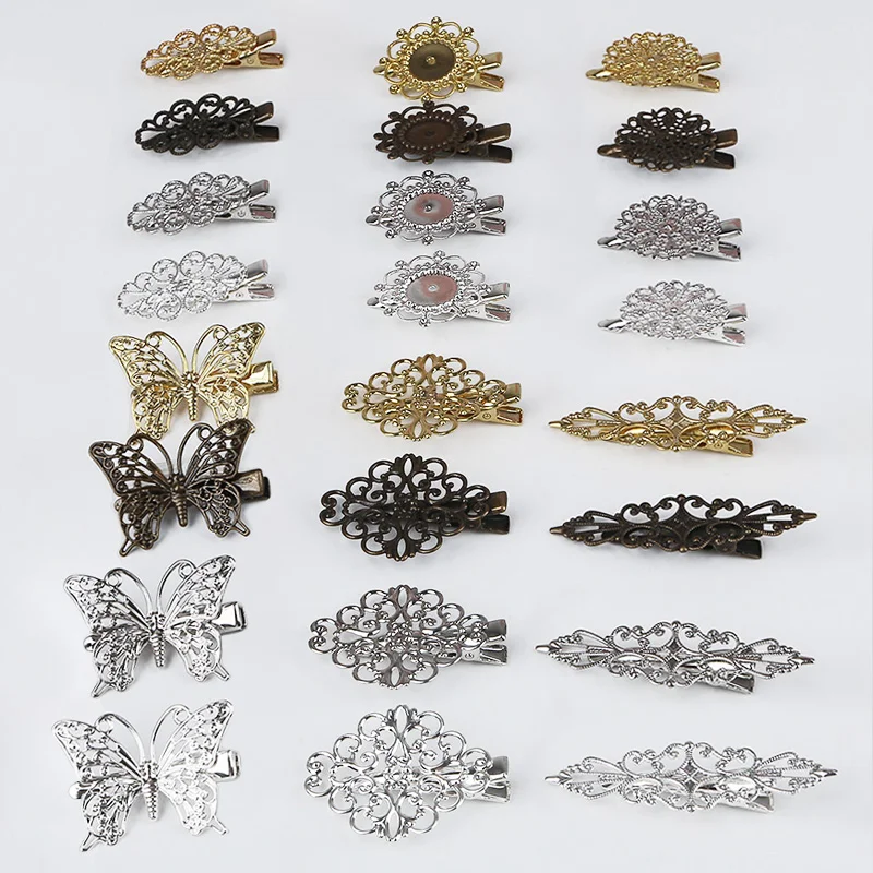 1 шт. винтажный женский зажим для волос невесты с бабочкой и листьями