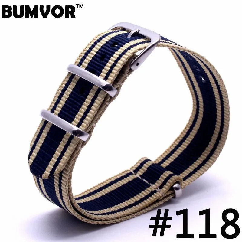 

1pcs Wholesale Lot Stripe Retro 22mm Strong Military Army nato fabric Nylon Watch Woven Straps Bands Buckle 22mm watchbands
