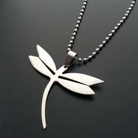 stainless steel flying dragonfly charm pendant necklace small insect animal beneficial insect necklace dragonfly girl