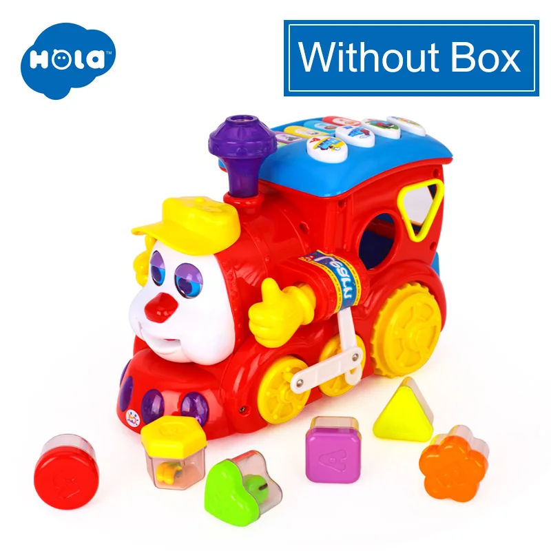 without box HOLA 556 детские игрушки IQ поезд на колесах электрическая игрушка с светильник и музыкальное обучение Развивающие игрушки для детей мальчик Рождественский подарок - Цвет: without box