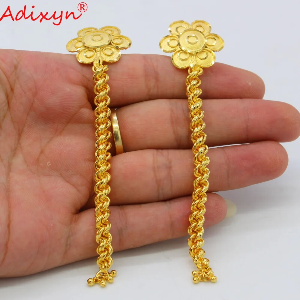 Adixyn индийская цепочка ожерелье/серьги Ювелирные наборы для женщин золотой цвет