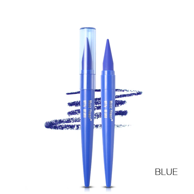 Blue 3 цвета макияж глаз матовая подводка для глаз карандаш Kajal Make Up Eye Liners черная ручка Очаровательная электрическая водостойкая - Цвет: Blue