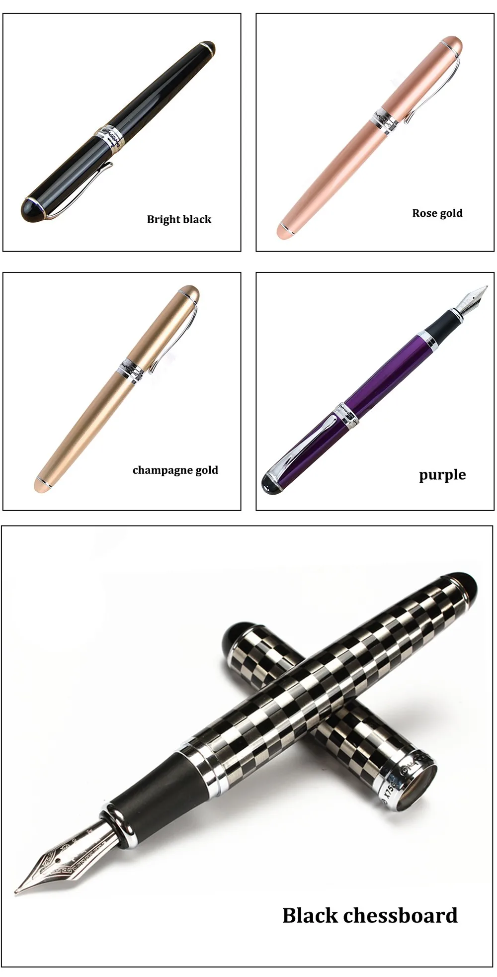 Ручки перьевые jinhao X750 два СИБ 0.5 мм 1.0 мм изгиб перо каллиграфии пера высокое качество канцелярия чернила ручки для записи