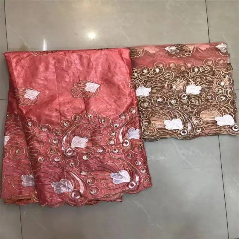 2017 New France BAZIN riche getzner fabric with Embroidery african lace Fabric 5+2yards free shipping Nigeria | Дом и сад