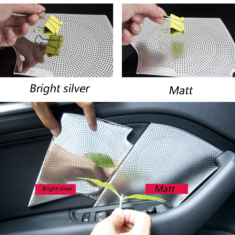 car styling Stainless steel audio speaker sound cover decorating interior trim moldings for Audi A3 sedan 2014-2017 Year | Автомобили и