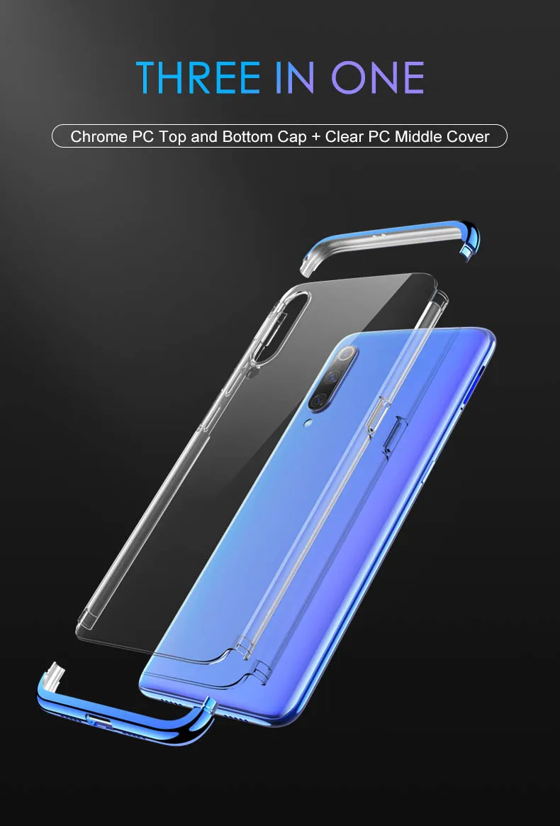 GKK для Xiaomi Mi 9 чехол Полная защита 3 в 1 покрытие прозрачная задняя крышка Анти-осень чехол для Xiaomi Mi 9 Coque& Чехол