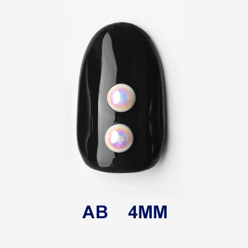 AB 4mm 200 шт, хит, Южная Корея, импортные, яркие, цветные/белые жемчужины, высокий уровень, для дизайна ногтей, блестящие жемчужины, украшения для ногтей, бусины - Цвет: AB 4mm
