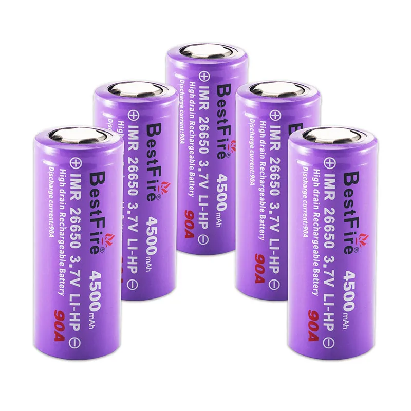 26650 литий-ионная аккумуляторная батарея 3 7 V литиевая IMR 4500mAh 90A для светодиодного