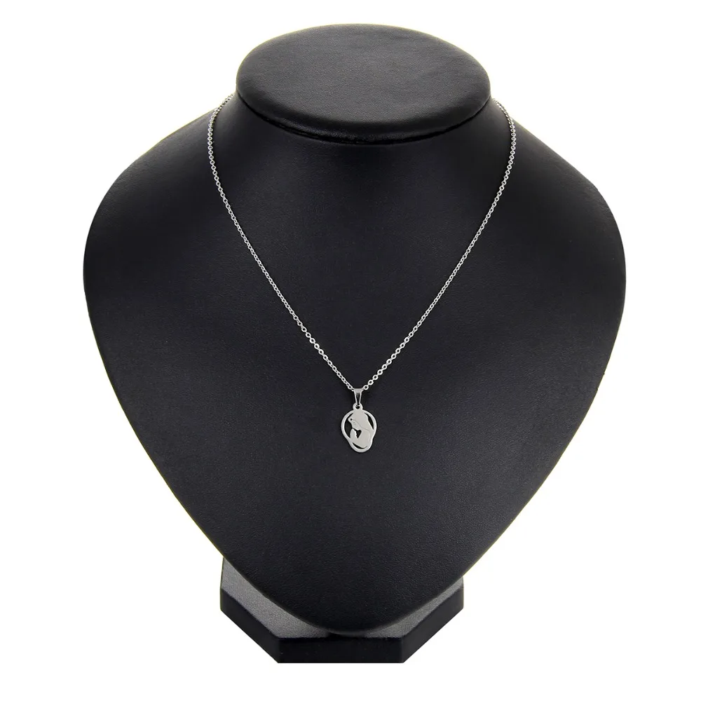Fashion Stainless Steel Blessing Madonna Maria Pendant Statement Necklace Women Girls Luck Jewelry Gift | Украшения и аксессуары
