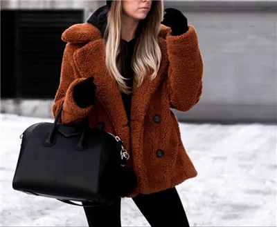 Caramel Новое зимнее меховое пальто, женские модные длинные меховые пальто размера плюс, женские элегантные меховые куртки, верхняя одежда, повседневные меховые пальто - Цвет: Caramel