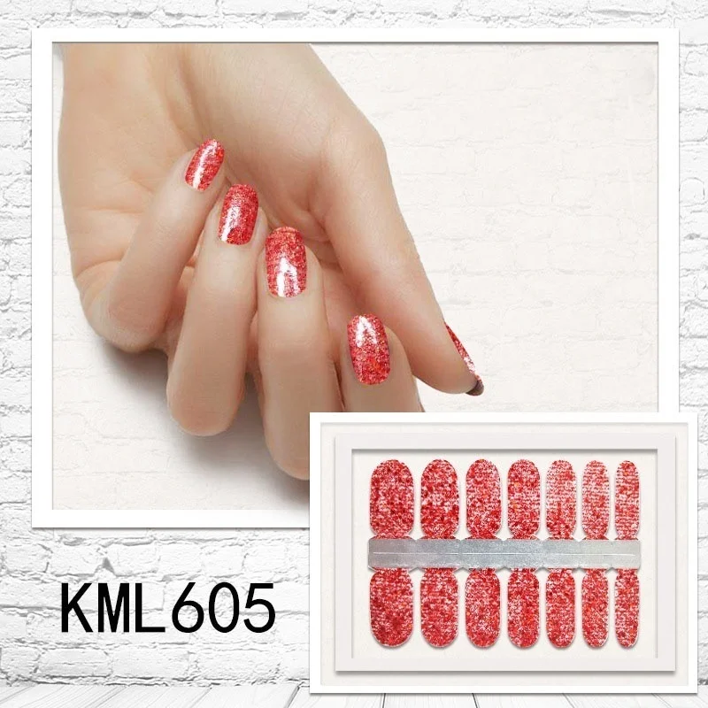 KML605 LADY KINDOM beauty DIY патч для ногтей самоклеющиеся наклейки для ногтей градиентный цвет наклейки-лак для ногтей водонепроницаемые полоски для ногтей - Цвет: KML605