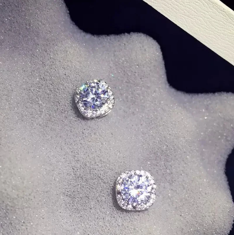 Роскошные Синие квадратные серьги-гвоздики GL из циркония свадебные женские