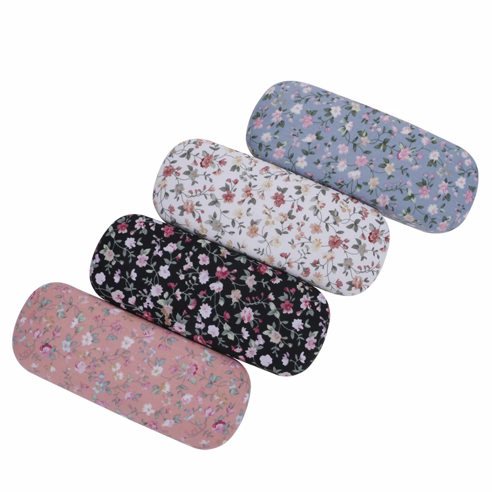 Портативный чехол для солнцезащитных очков с цветочным рисунком жесткая