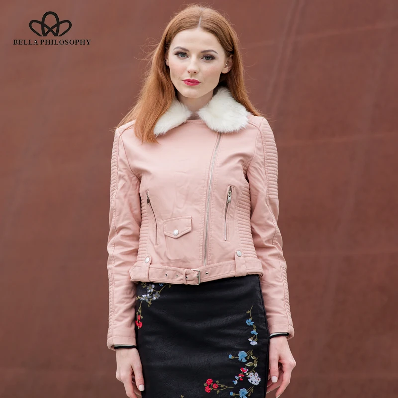 Женская байкерская куртка Bella Philosophy из искусственной кожи на молнии пальто